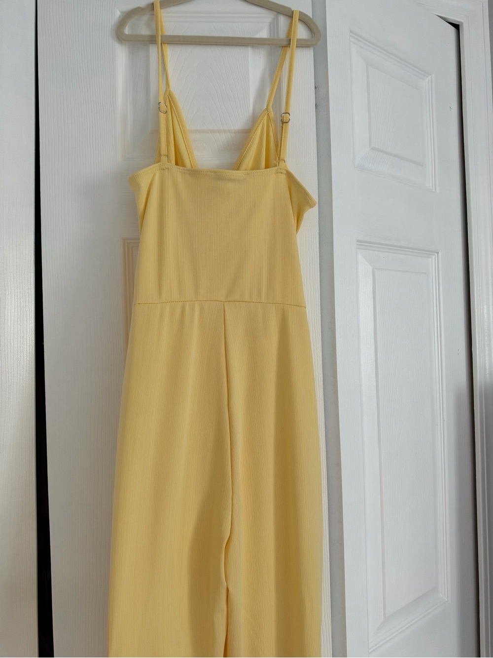 Yellow Ruched Front Spaghetti-Strap Jumpsuit - Picture 5 of 6